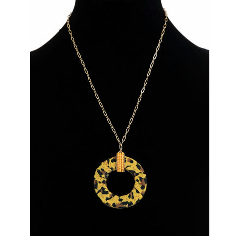 Yellow Short Chain Leopard Necklace - The Mimi Boutique