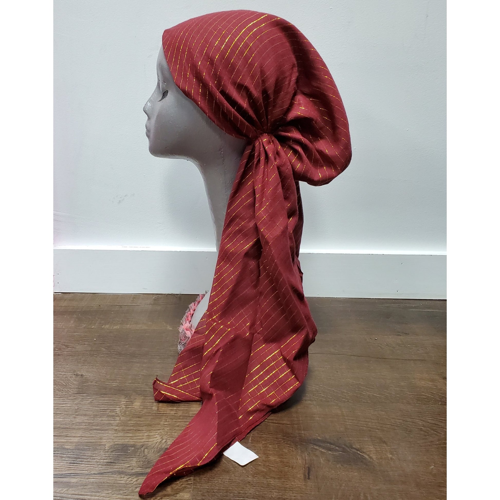 Cotton Lurex Stripe Pre-Tie Tichel - The Mimi Boutique