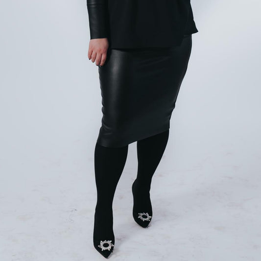 Leather Pencil Skirt by Drama (Plus Size) - The Mimi Boutique