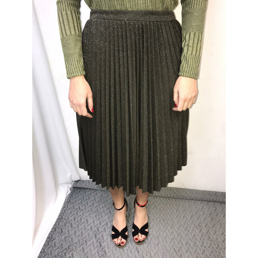 Shimmer Pleated Skirt: Green - The Mimi Boutique