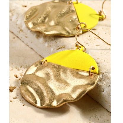 Hammered Gold/Color Earrings - The Mimi Boutique
