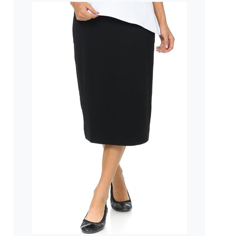 Ponti Ivee Straight Skirt: Black - The Mimi Boutique