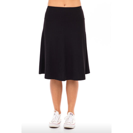 Ribbed Skye Skirt: Black - The Mimi Boutique