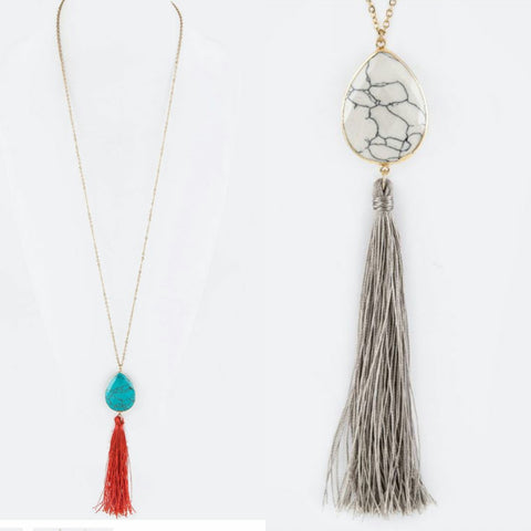 Tassel Stone Necklace - The Mimi Boutique