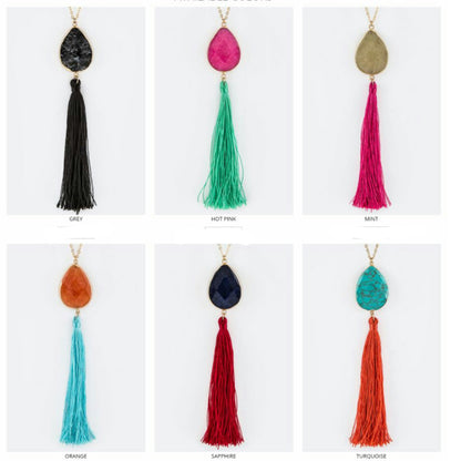 Tassel Stone Necklace - The Mimi Boutique