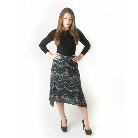 Blue Aztec Side Tail Skirt - The Mimi Boutique