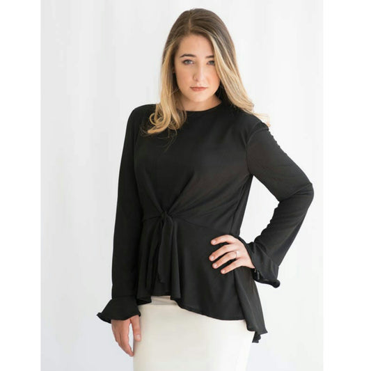 Tie Pleat Flounce Top - The Mimi Boutique