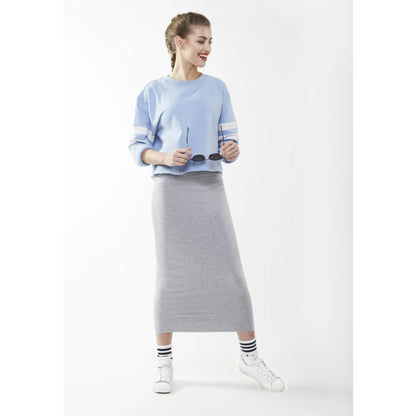 Midi Tube Skirt: Heather Grey