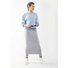 Midi Tube Skirt: Heather Grey