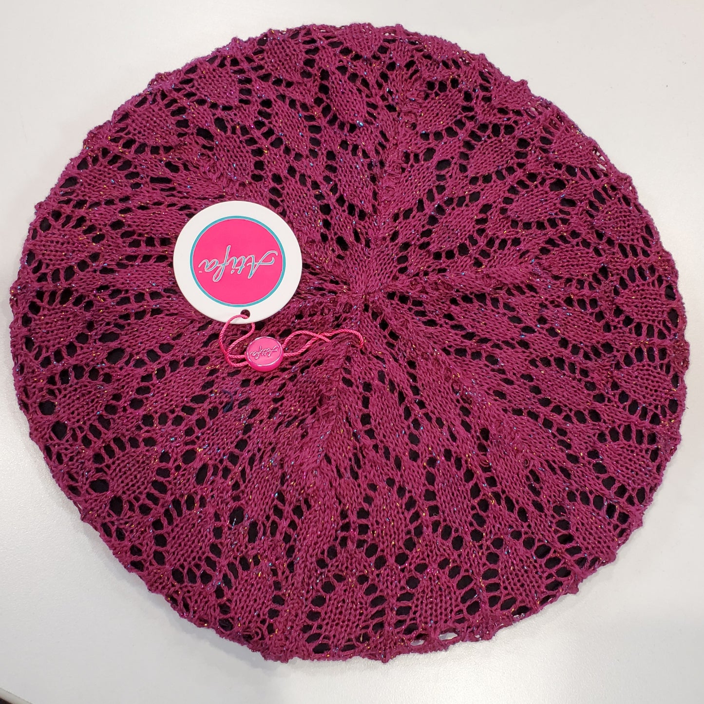 Lightweight Metallic Beret/Snood Atifa - The Mimi Boutique