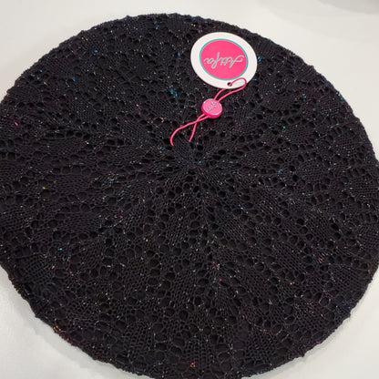 Lightweight Metallic Beret/Snood Atifa - The Mimi Boutique