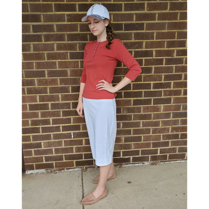 Ponti Ivee Straight Skirt: Ivory 25"