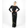 Boho Maxi Dress: Black/Gold