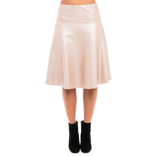 Leather Skye Skirt: Rose Gold