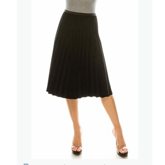 Pleated Skirt by Yal: Black