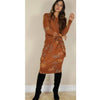 Floral Boho Dress: Rust