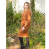 Floral Boho Dress: Rust