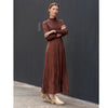 Smocked Cotton Maxi: Brown