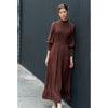 Smocked Cotton Maxi: Brown