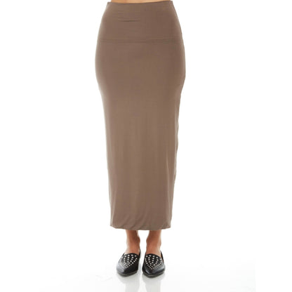 Modal Midi Slim Skirt: Smokey - The Mimi Boutique