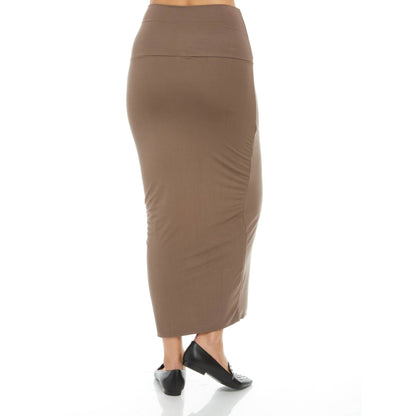 Modal Midi Slim Skirt: Smokey - The Mimi Boutique