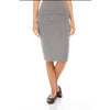 Modal Slim Pencil Skirt:  Heather Grey
