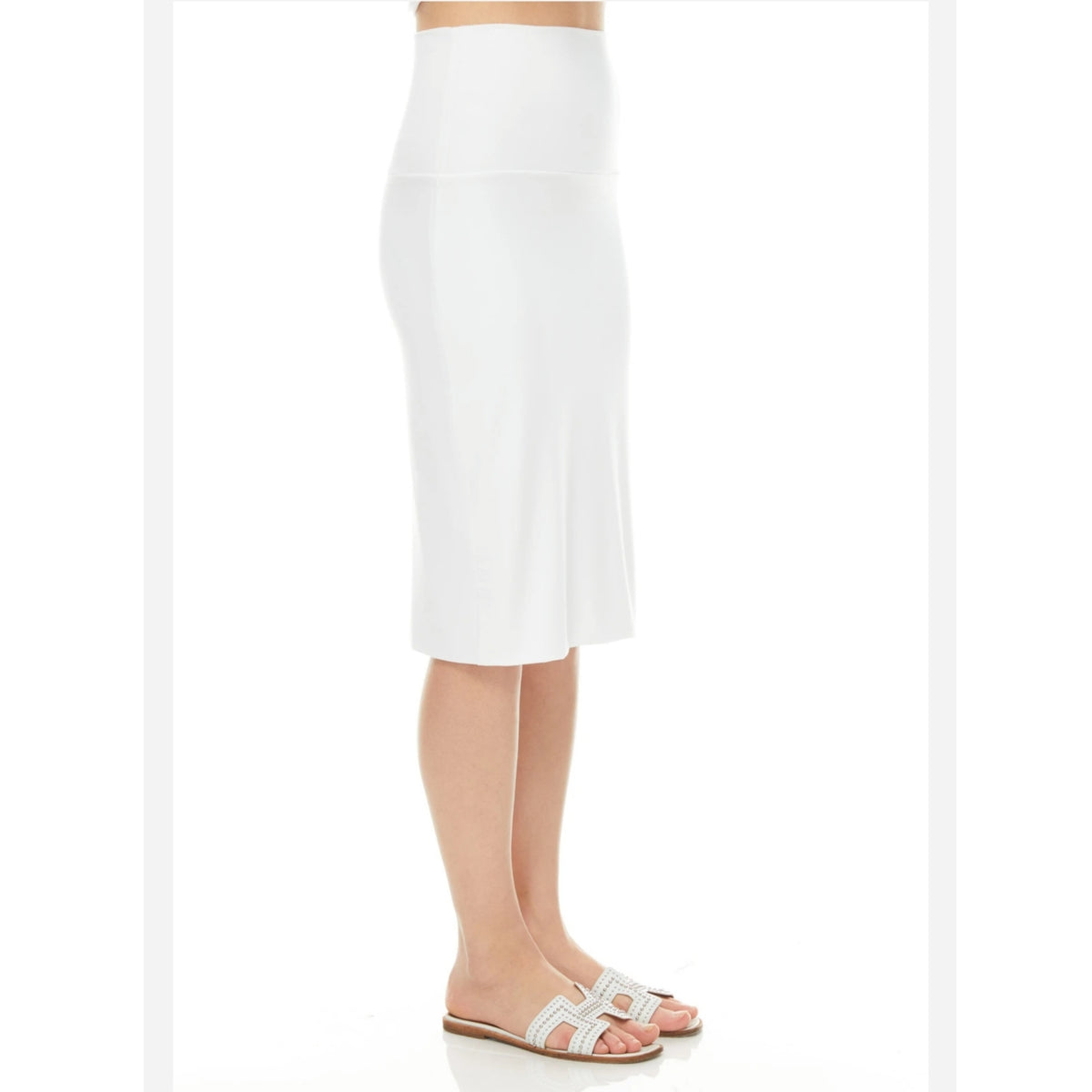 Modal Slim Skirt: White - The Mimi Boutique