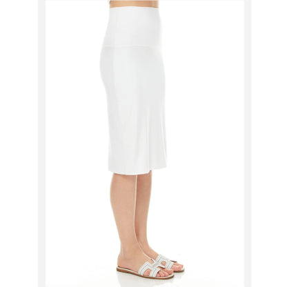 Modal Slim Skirt: White - The Mimi Boutique