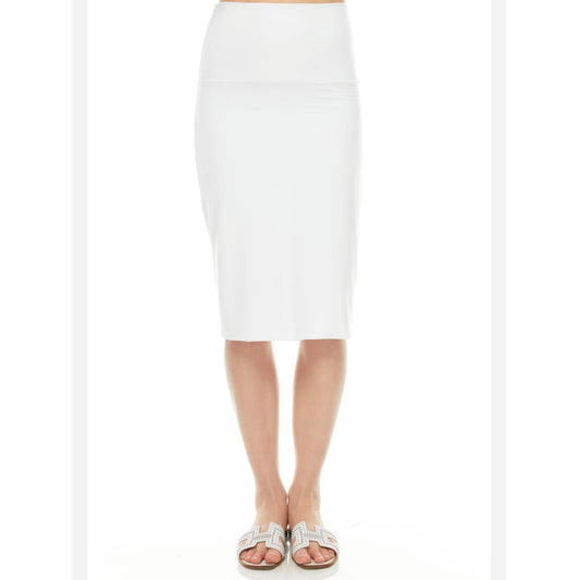 Modal Slim Skirt: White - The Mimi Boutique