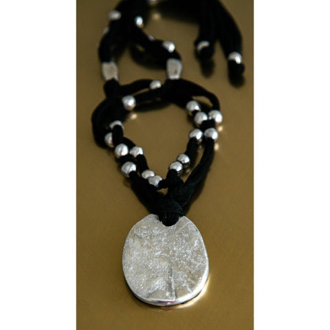Oval Beaded Aluminum Necklace by Mikah