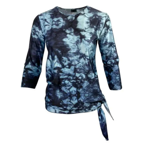 Sharon Swim Top: Blue Tie Dye