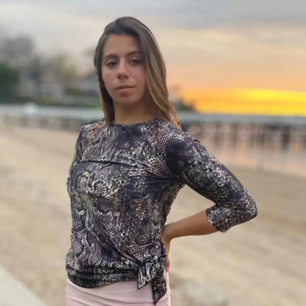 Sharon Swim Top: Snake