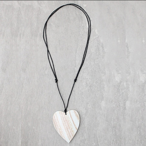 White Gabi Heart Necklace by Sylca
