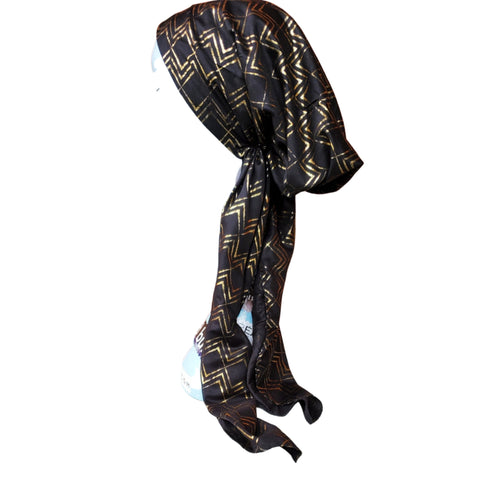 Chevron Atifa Metallic Pre-Tied Headscarf