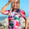 Noa Swim Top: Abstract Art