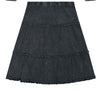 Sabrina Stonewash 3 Tiered Skirt: Black
