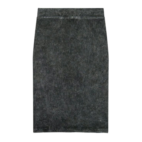 Sabrina Stonewash Denim Pencil Skirt Black