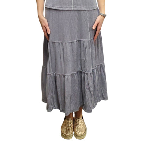Tiered Smokey Midi Skirt by Ivee