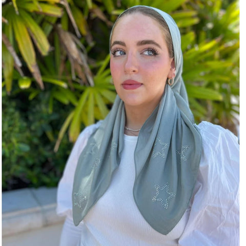 SB Swarovski Star Headscarf: Key Lime