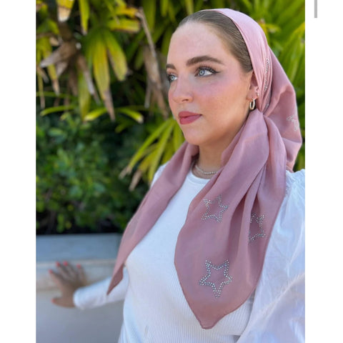 SB Swarovski Star Headscarf: Pink