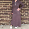 Piped Textured Midi Skirt Cocoa