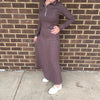 Piped Textured Midi Skirt Cocoa