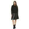 Maayan Combo Sleeve Top: Black