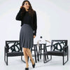Simone Knit Pleated Skirt 25" Heather Grey