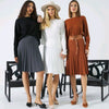Simone Knit Pleated Skirt 25" Winter White