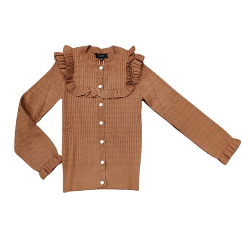 Brown Ruffle Sweater by Lilac