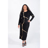 Boho Maxi Dress: Black/Gold