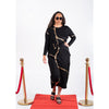 Boho Maxi Dress: Black/Gold