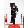 Boho Maxi Dress: Black/Gold