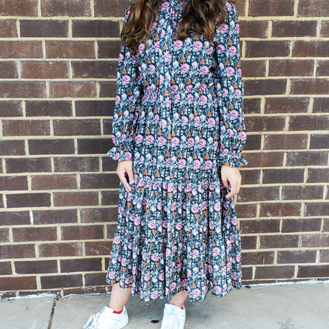Livvy Green Floral Dress by Lilac Teen